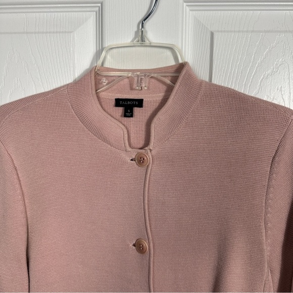 Talbots size small blush colored button up sweater, cotton/rayon, spring, layer - Picture 11 of 11